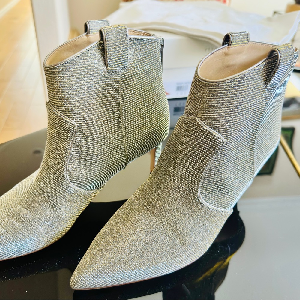 Veronica Beard Silver Ankle Bootie